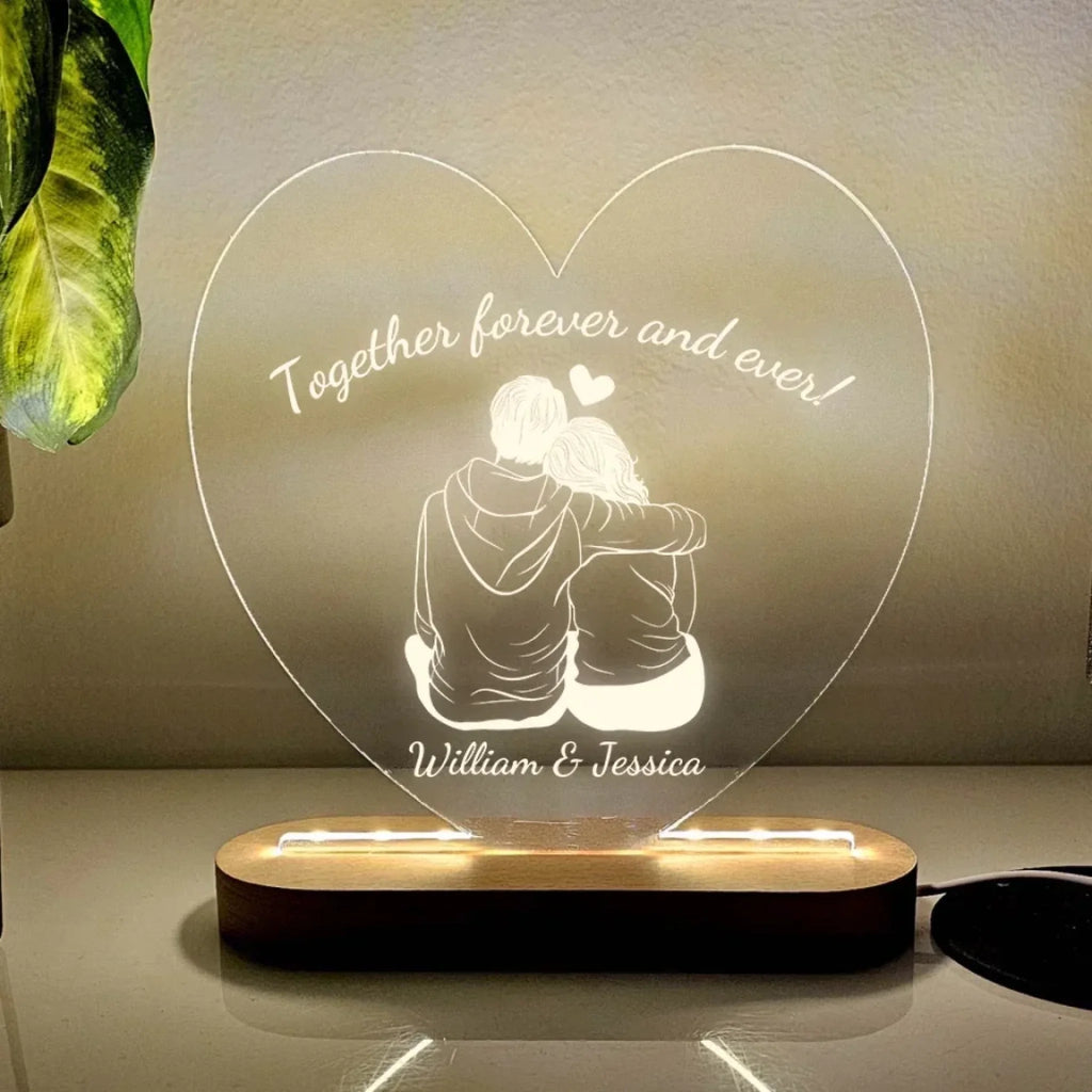 Custom Illuminated table - Couple's name Custom acrylic illuminated table - Birthday gift 758336 - 759150 - DiyGiftly