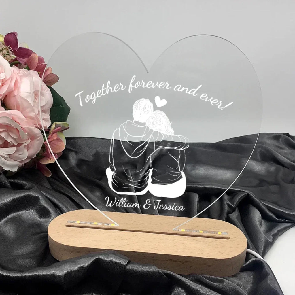 Custom Illuminated table - Couple's name Custom acrylic illuminated table - Birthday gift 758336 - 759150 - DiyGiftly