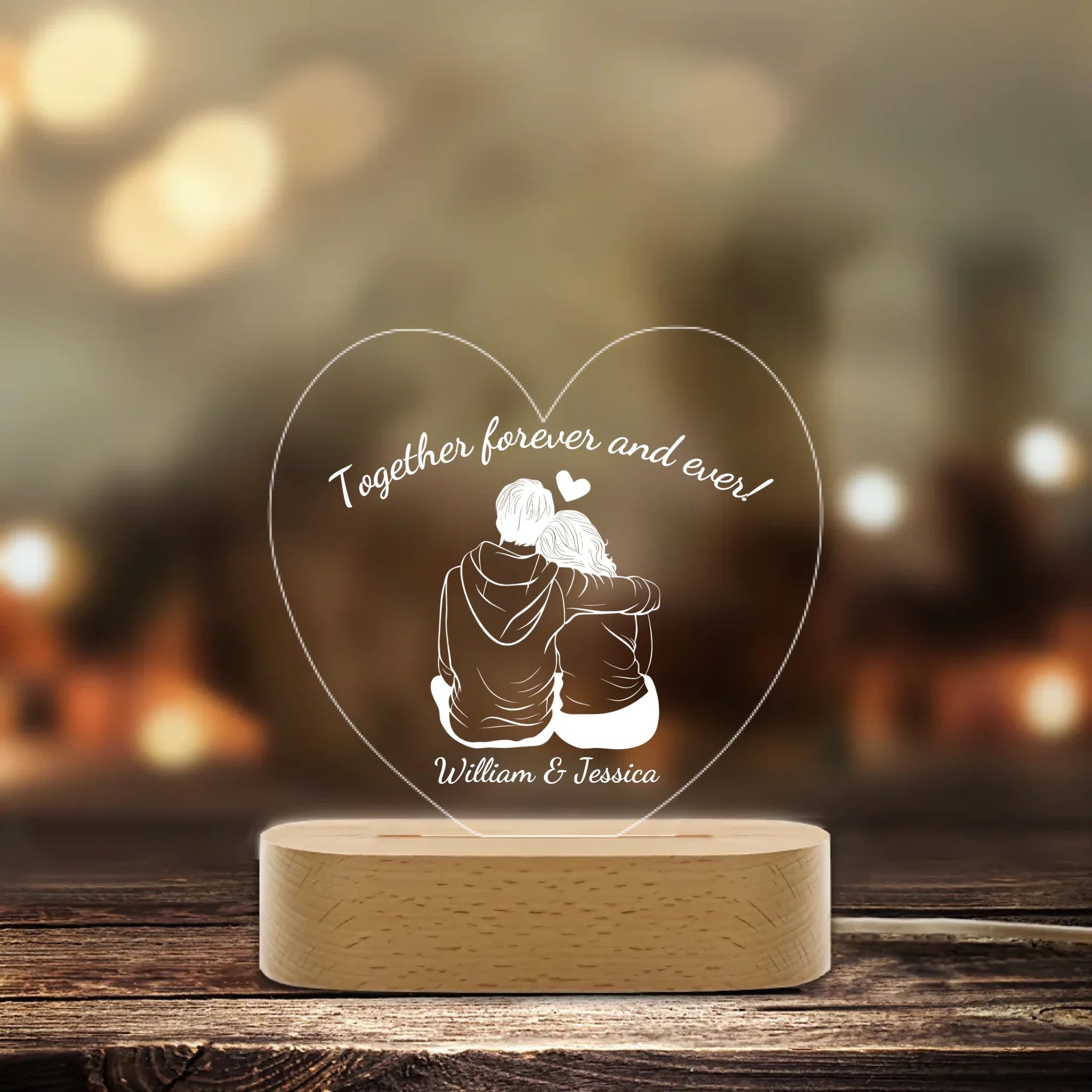 Custom Illuminated table - Couple's name Custom acrylic illuminated table - Birthday gift 758336 - 759150 - DiyGiftly