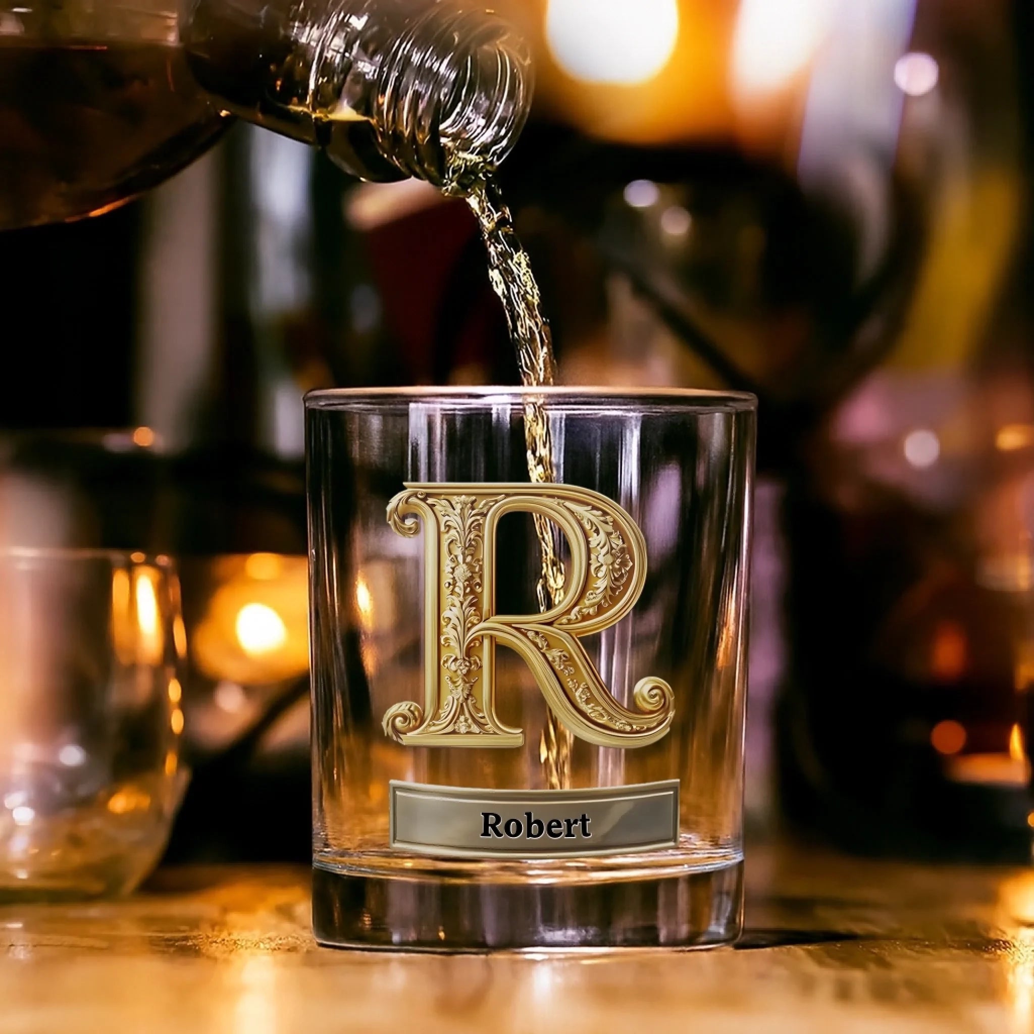 Custom Initials Roses Whiskey Glass - Roses Hold Love, Initials Mark Us - Personalized Rock Glass 1122178 - DiyGiftly