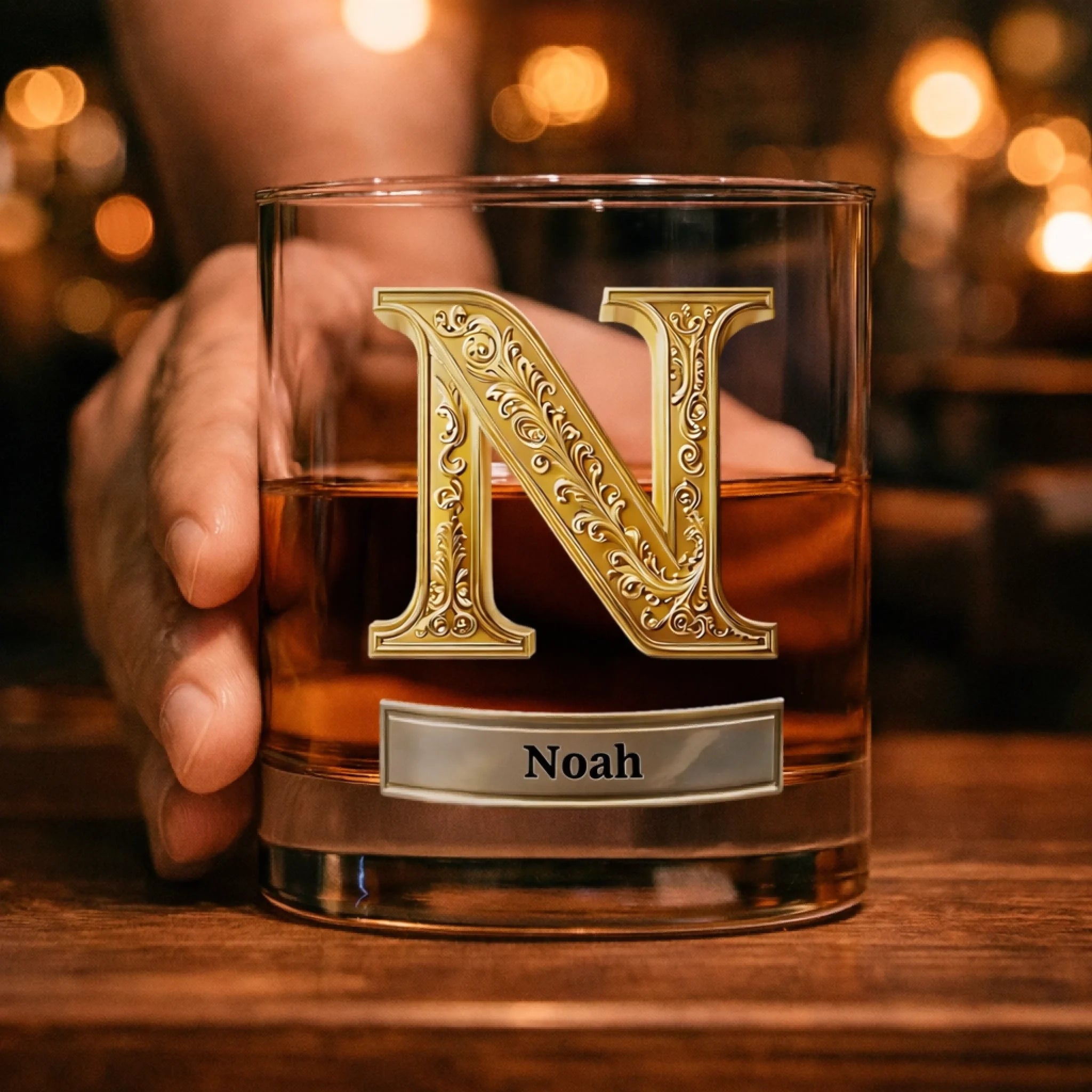 Custom Initials Roses Whiskey Glass - Roses Hold Love, Initials Mark Us - Personalized Rock Glass 1122178 - DiyGiftly