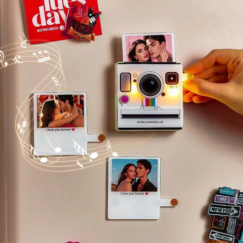Custom Instant - Style Photo Music Fridge Magnet Custom Photo Light - Up 1–6 Songs Valentine’s Day Gifts - DiyGiftly