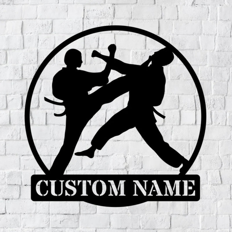 Custom Karate Name Metal Sign – Personalized Martial Arts Wall Art with LED Light, Decorative Metal Sign for Dojo, Home Gym, or Kids’ Martial Arts Room, Unique Gift for Karate Students and Enthusiasts 73796864 - DiyGiftly