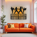 Custom Karate Women Medal Holder with LED Light – Personalized Martial Arts Wall or Shelf Display for Female Karate Students, Home Gym, or Dojo, Unique Gift for Women Martial Arts Enthusiasts 10800640 - DiyGiftly