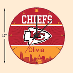 Custom KCC Football Team Wooden Clock 749726 - DiyGiftly