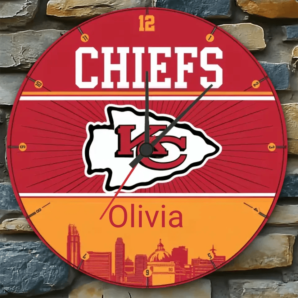 Custom KCC Football Team Wooden Clock 749726 - DiyGiftly