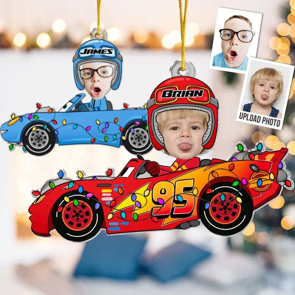 Custom Kid Face Car Toys - Personalized Acrylic Photo Ornament 716618 - DiyGiftly