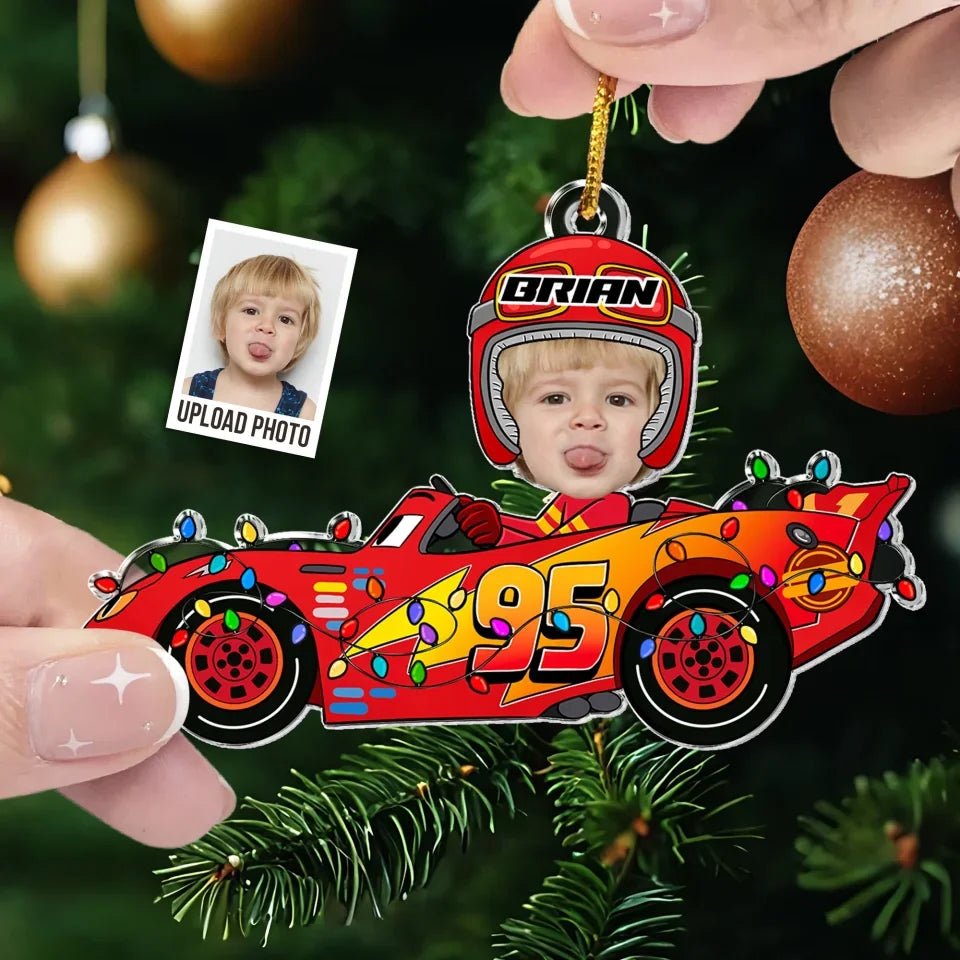 Custom Kid Face Car Toys - Personalized Acrylic Photo Ornament 716618 - DiyGiftly