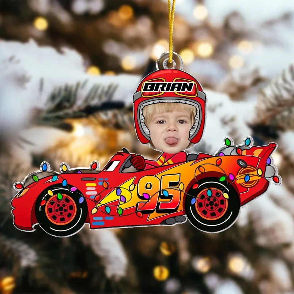 Custom Kid Face Car Toys - Personalized Acrylic Photo Ornament 716618 - DiyGiftly