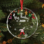 Custom Kid Face Family Our Grandkids Christmas Gift For Grandma Grandpa Mom Dad Glass Circle Ornament 692028 - DiyGiftly