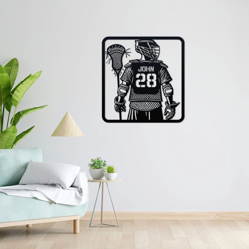 Custom Lacrosse Player Metal Wall Art with LED Light – Personalized Sports Name Sign, Bedroom, Game Room, Garage Decor, Unique Lacrosse Gift 821056 - DiyGiftly