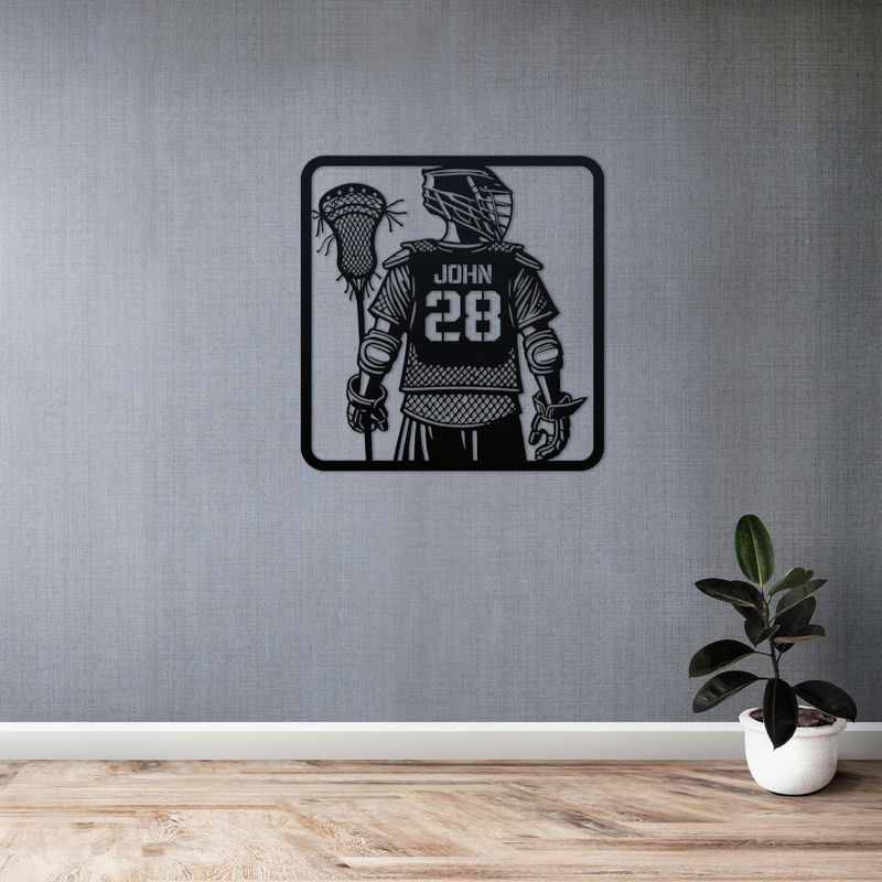 Custom Lacrosse Player Metal Wall Art with LED Light – Personalized Sports Name Sign, Bedroom, Game Room, Garage Decor, Unique Lacrosse Gift 821056 - DiyGiftly