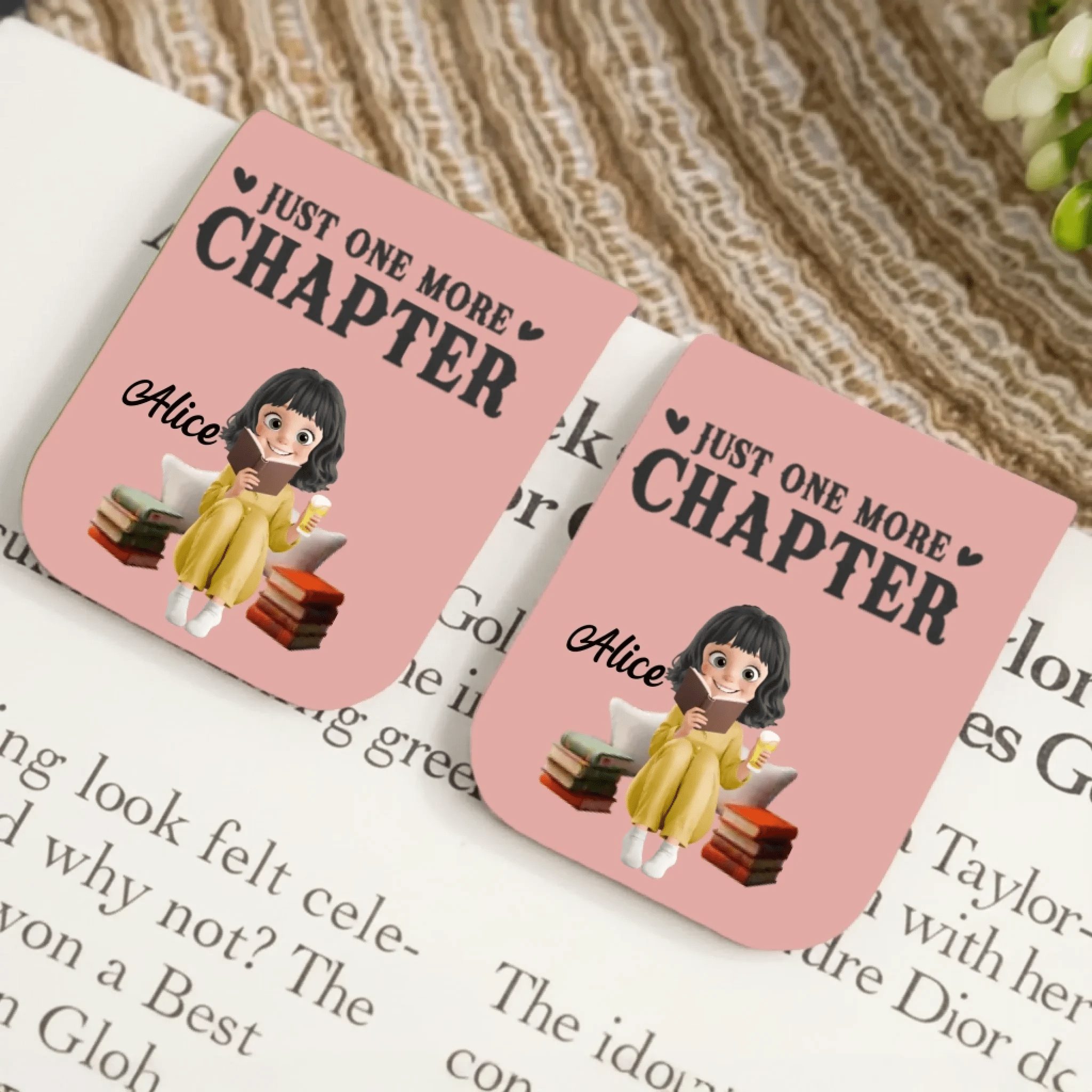 Custom Leather Magnetic Bookmark – Personalized Bookish Gifts for Book Lovers, Bookworms & Readers – One More Page Always Quote, Handmade Leather Bookmark, Unique Gift for Readers, Teachers, Students 1072799 - DiyGiftly