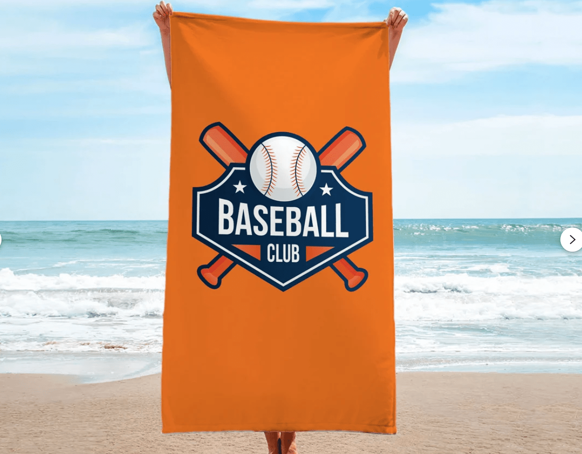 Custom Logo Beach Towel, Baseball Team Logo, Football, Soccer, Basketball Gym, Pool, Company, Business, Corporate, College, University Logo 99101184 - DiyGiftly