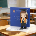 Custom LOGO Cute Brick Figure Full Body Customizable 1 Person Display Panel Graduation Gift - DiyGiftly