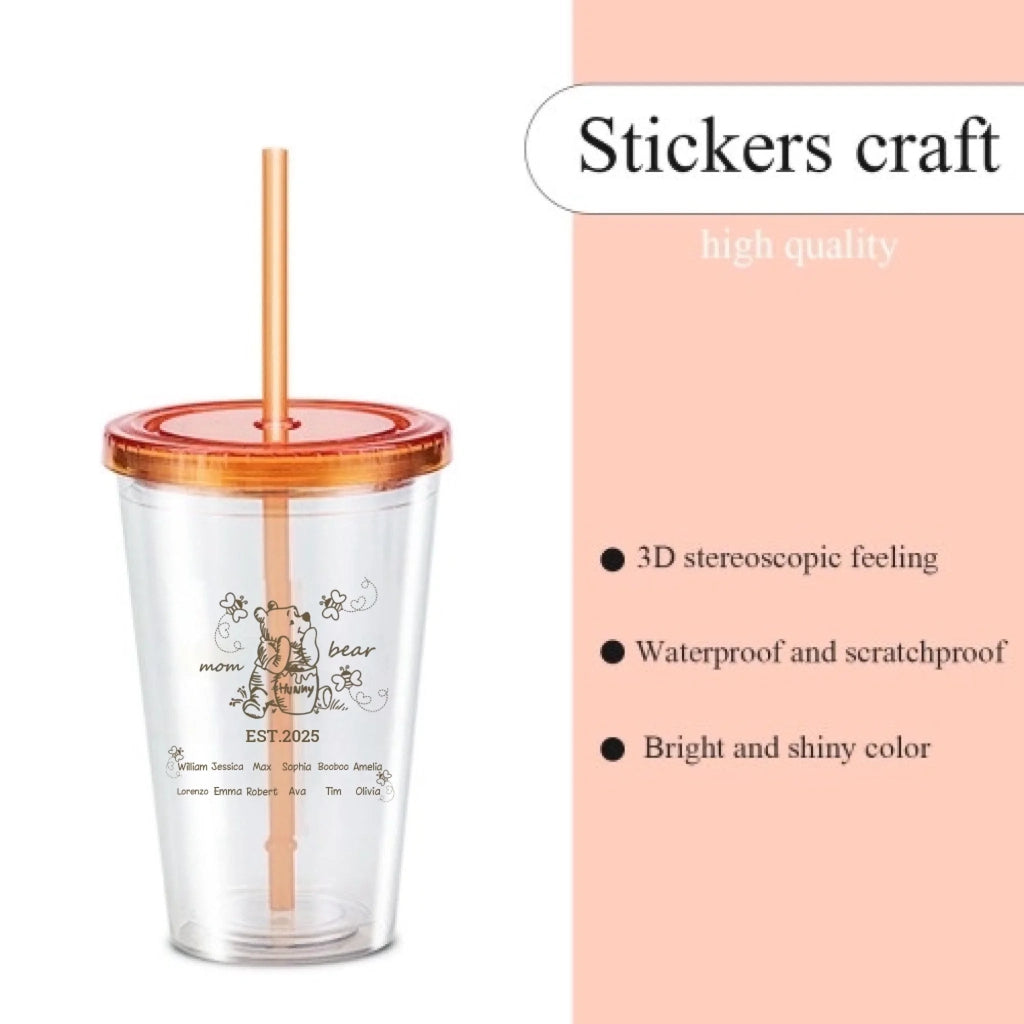 Custom Mama Bear Est. with Grandkids Names Acrylic Insulated Tumbler – Personalized Gift for Grandma, Mother's Day, Christmas, Thanksgiving, Birthday, or Family Gathering 1031833 - DiyGiftly