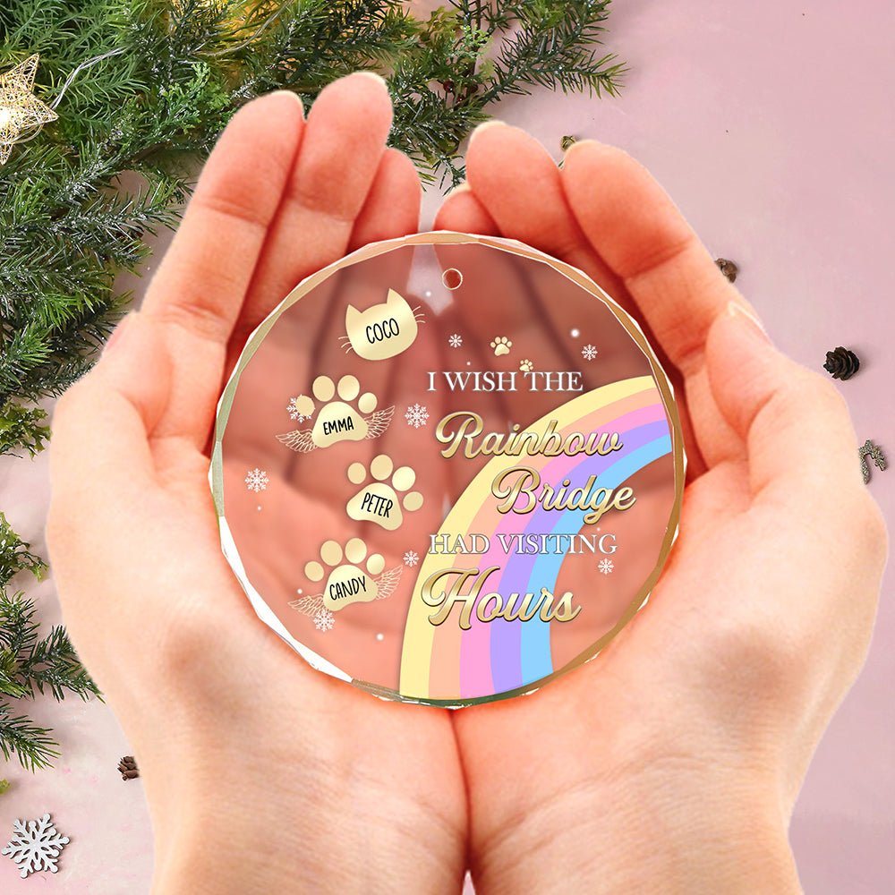 loss of cat gift custom name cat photo ornament memorial keepsake