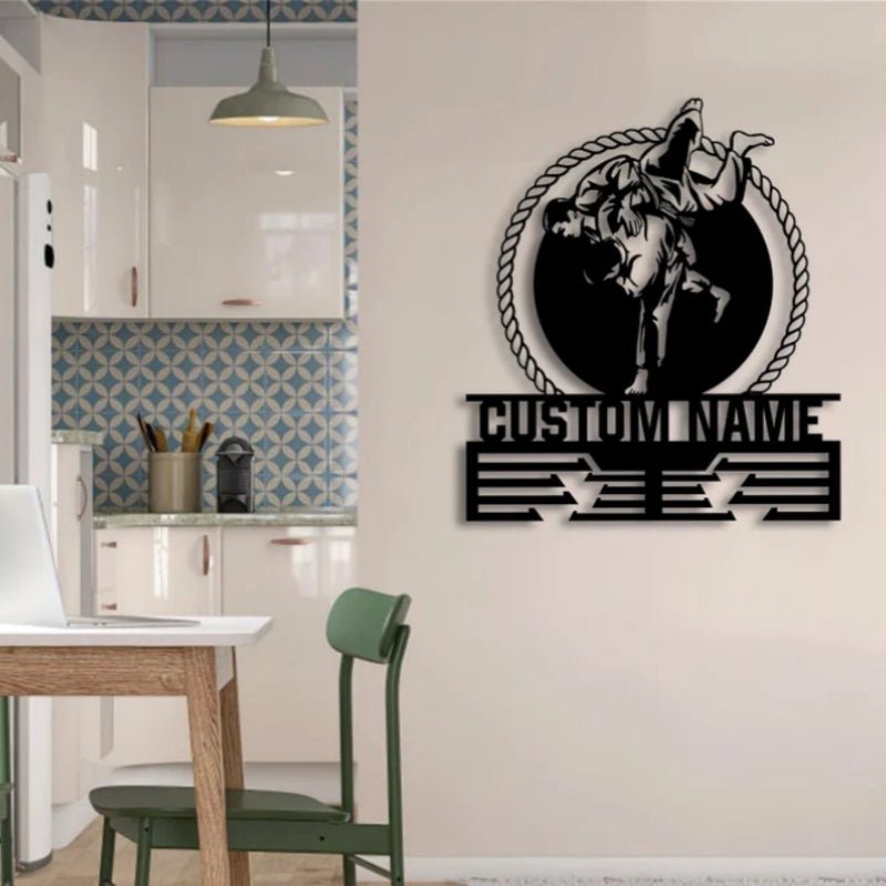 Custom Metal Brazilian Jiu - Jitsu Medal Hanger Wall Art with LED Light – Personalized BJJ Fighter Wall Decor, Martial Arts Training Room Display, Home Gym Medal Rack, and Unique Sports Gift for Athletes 40153600 - DiyGiftly