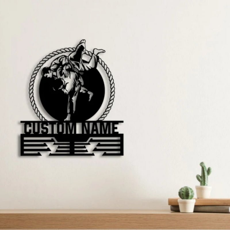 Custom Metal Brazilian Jiu - Jitsu Medal Hanger Wall Art with LED Light – Personalized BJJ Fighter Wall Decor, Martial Arts Training Room Display, Home Gym Medal Rack, and Unique Sports Gift for Athletes 40153600 - DiyGiftly