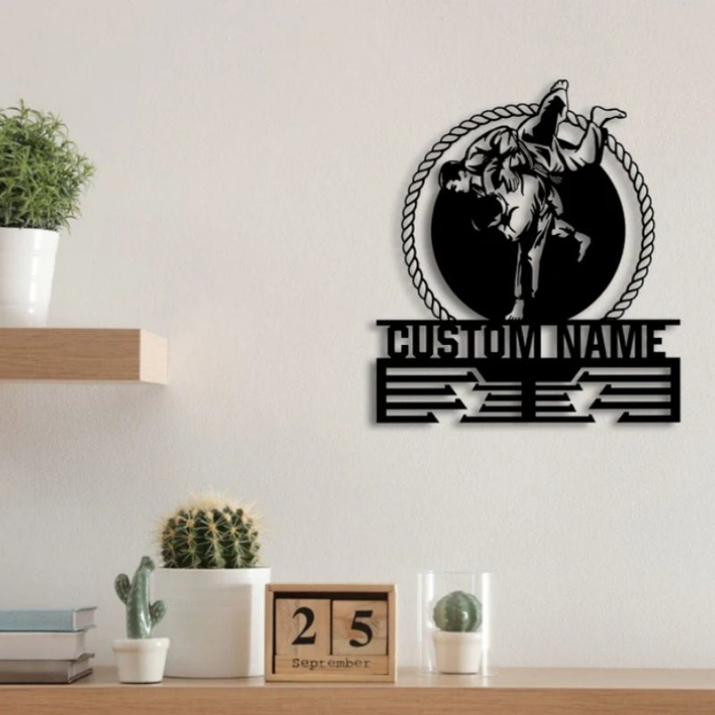 Custom Metal Brazilian Jiu - Jitsu Medal Hanger Wall Art with LED Light – Personalized BJJ Fighter Wall Decor, Martial Arts Training Room Display, Home Gym Medal Rack, and Unique Sports Gift for Athletes 40153600 - DiyGiftly