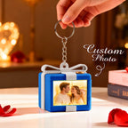 Custom Mirror Lamp Keychain Gift Box Shape Christmas Gift for Couple Valentines Gift - DiyGiftly