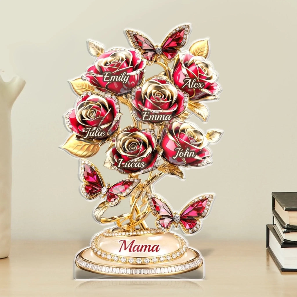 Custom Mother's Day Acrylic Plaque – Love Rooted In Motherhood – Personalized Gift For Mom, Grandma – Family Name Keepsake Desk Decoration 1125727 - DiyGiftly
