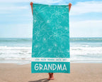 Custom Mother's Day Gift For Grandma, Personalized Grandma Beach Towel, Grandmas Garden Beach Towel, Vacation Gift for Mom, Child Name Towel 24947712 - DiyGiftly