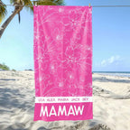 Custom Mother's Day Gift For Grandma, Personalized Grandma Beach Towel, Grandmas Garden Beach Towel, Vacation Gift for Mom, Child Name Towel 24947712 - DiyGiftly