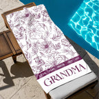 Custom Mother's Day Gift For Grandma, Personalized Grandma Beach Towel,Grandmas Garden Beach Towel, Vacation Gift for Mom, Child Name Towel 92348928 - DiyGiftly