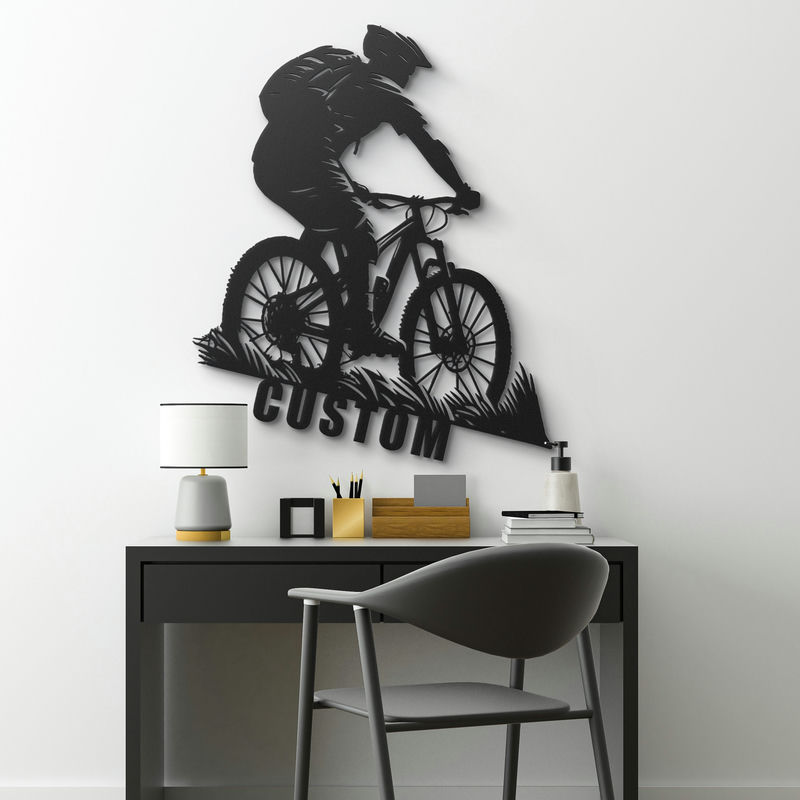 Custom Mountain Bike Metal Signs – Featuring Bike Silhouettes & Trail Designs, Personalized with Rider’s Name or "Downhill Champion" for Garage Decor 29404672 - DiyGiftly