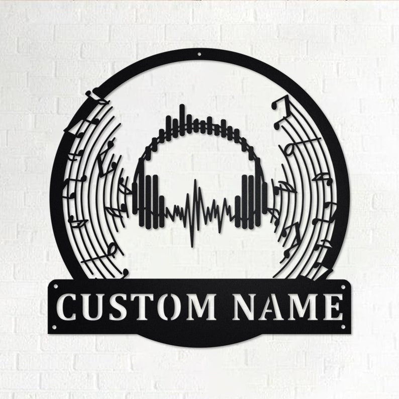 Custom Music Headphone Metal Wall Art – Personalized DJ and Music Studio Wall Decor with LED Light, Custom Metal Sign for Musicians, Recording Rooms, Home Studios, and Unique Music Lover Gift 491060736 - DiyGiftly