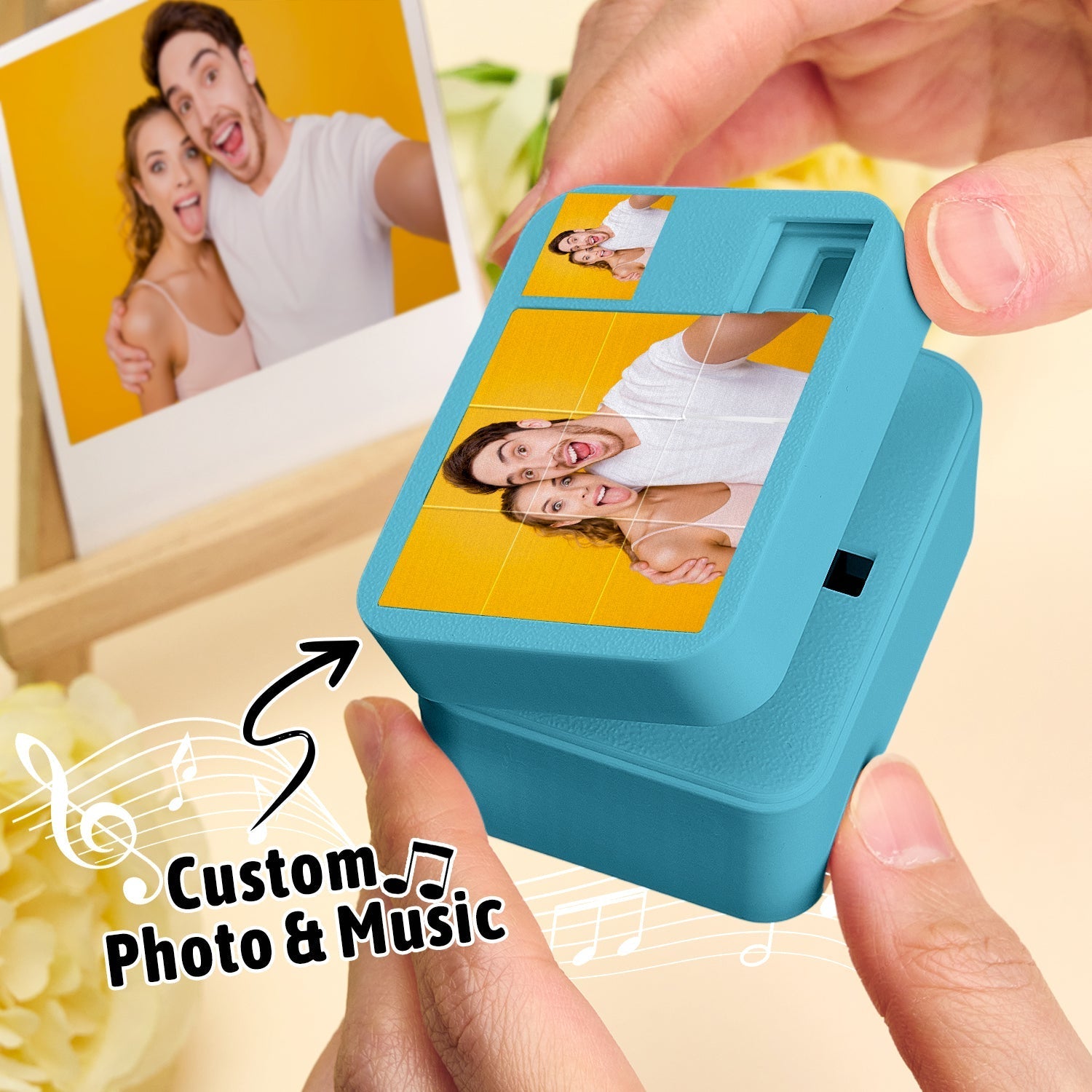 Custom Music Sliding Photo Puzzle Ring Box Unlock a Personalized Gift with Music Photo & Voice Christmas Gifts Wedding Gift - DiyGiftly