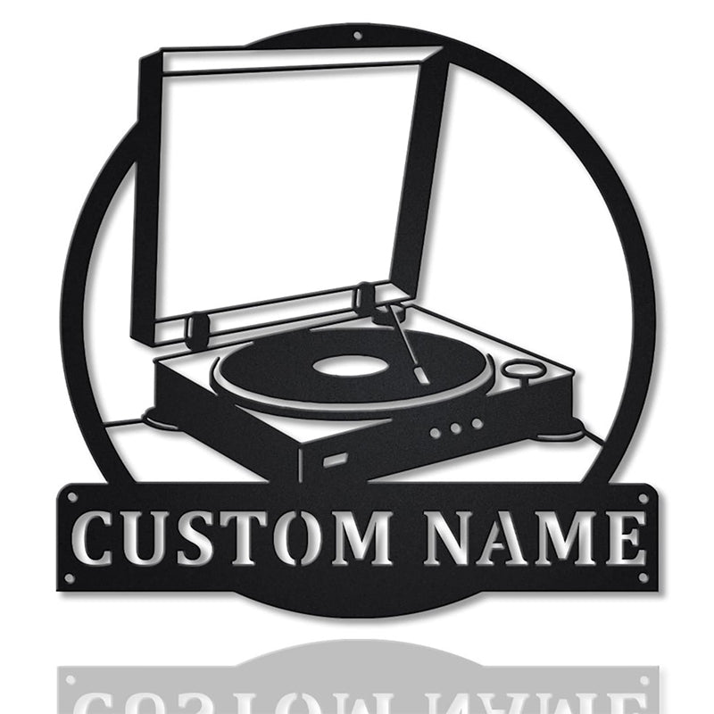 Custom Music Turntable Record Metal Sign – Personalized DJ Vinyl Wall Art with LED Light, Music Studio or Home Decor, Unique Gift for DJs, Musicians, and Music Lovers 23511296 - DiyGiftly