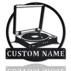 Custom Music Turntable Record Metal Sign – Personalized DJ Vinyl Wall Art with LED Light, Music Studio or Home Decor, Unique Gift for DJs, Musicians, and Music Lovers 23511296 - DiyGiftly