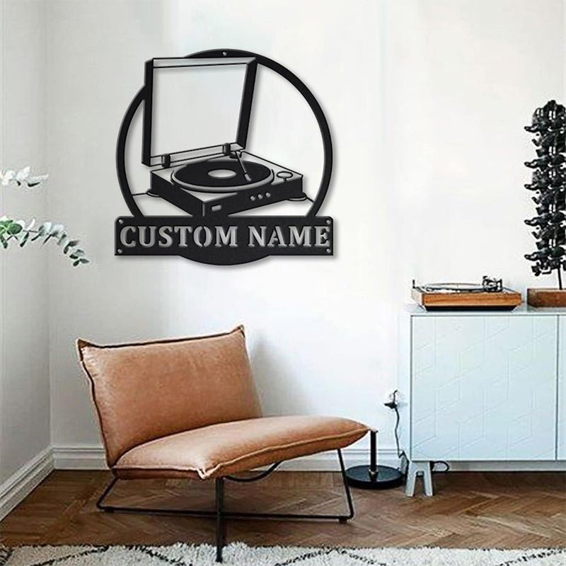 Custom Music Turntable Record Metal Sign – Personalized DJ Vinyl Wall Art with LED Light, Music Studio or Home Decor, Unique Gift for DJs, Musicians, and Music Lovers 23511296 - DiyGiftly
