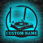 Custom Music Turntable Record Metal Sign – Personalized DJ Vinyl Wall Art with LED Light, Music Studio or Home Decor, Unique Gift for DJs, Musicians, and Music Lovers 23511296 - DiyGiftly