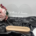 Custom name and date - Luminous acrylic table - Birthday gift for couples 759240 - DiyGiftly