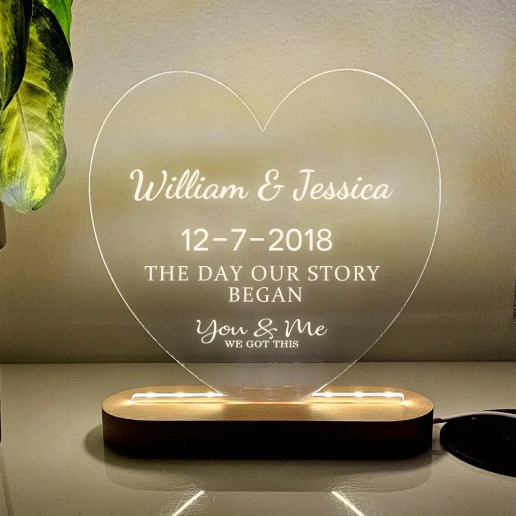 Custom name and date - Luminous acrylic table - Birthday gift for couples 759240 - DiyGiftly
