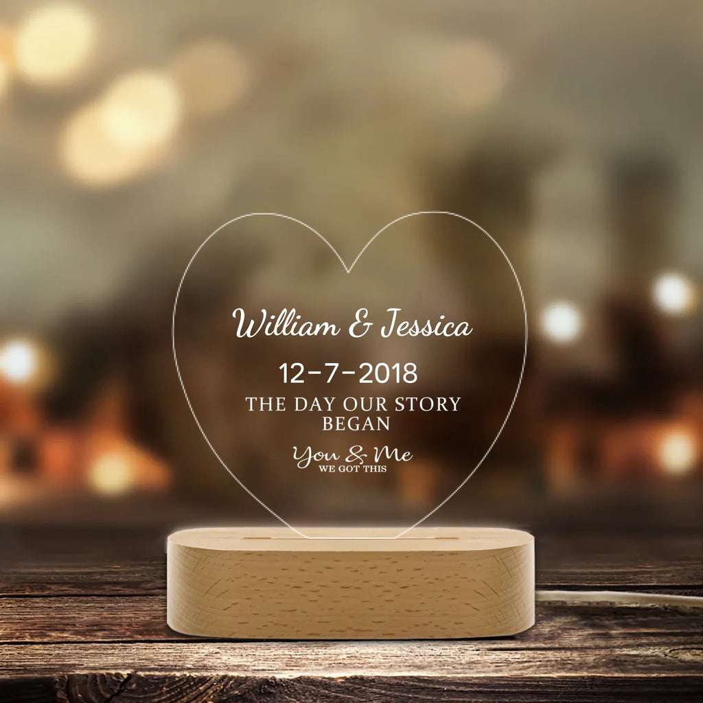 Custom name and date - Luminous acrylic table - Birthday gift for couples 759240 - DiyGiftly