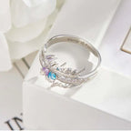 gifts for wife Heartfelt Surprise - Personalized Keepsake - Name and Text Double Heart Birthstone Promise Ring Anniversary Gi