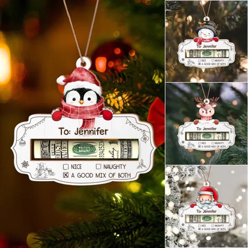 Custom Name Cute Christmas Gifts Wood Money Holder Ornamen 691954 - DiyGiftly