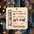 Custom Name Cute Snowman Christmas Gifts Wood Money Holder Ornament 689117 - DiyGiftly
