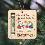 Custom Name Cute Snowman Christmas Gifts Wood Money Holder Ornament 689117 - DiyGiftly