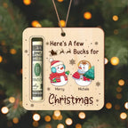 Custom Name Cute Snowman Christmas Gifts Wood Money Holder Ornament 689117 - DiyGiftly