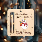 Custom Name Cute Snowman Christmas Gifts Wood Money Holder Ornament 689117 - DiyGiftly
