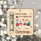Custom Name Cute Snowman Christmas Gifts Wood Money Holder Ornament 689117 - DiyGiftly