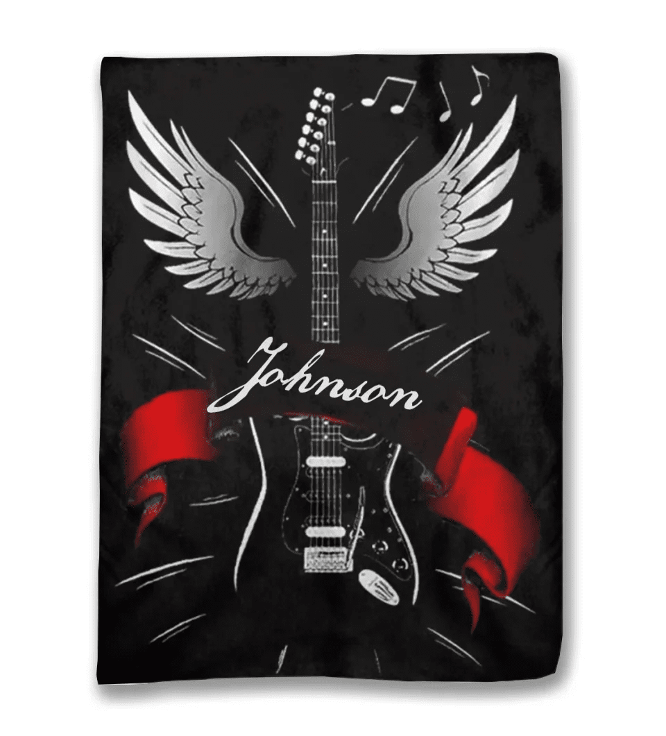 Custom Name Guitar Wings Blanket 756954 - DiyGiftly