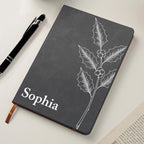 Custom Name Journal Birth Month Flower Gift – Personalized Leather Journal with Birth Flower Design – Custom Floral Diary Notebook – Best Birthday Gift for Her, Him, Mom, Friend, Christmas Gift 1071005 - 1071014 - DiyGiftly