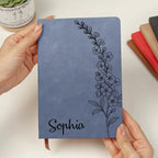 Custom Name Journal Birth Month Flower Gift – Personalized Leather Journal with Birth Flower Design – Custom Floral Diary Notebook – Best Birthday Gift for Her, Him, Mom, Friend, Christmas Gift 1071005 - 1071014 - DiyGiftly