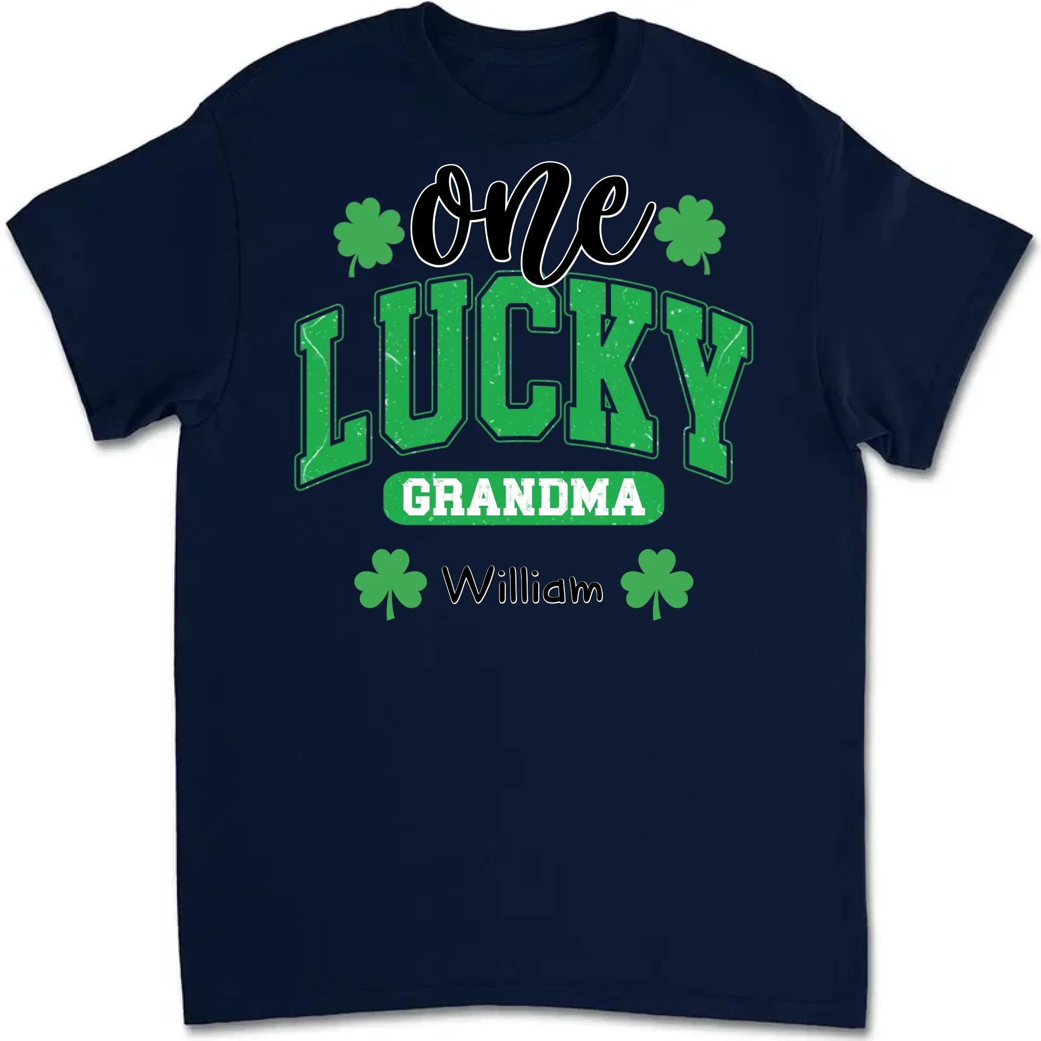 personalized names t shirt lucky clover design st patricks day gift
